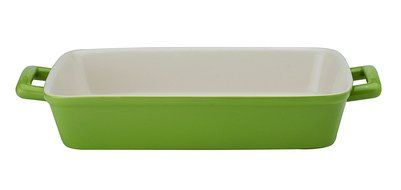 Mrs. Anderson&rsquo;s Baking Oblong Rectangular Baking Dish Roasting Lasagna Pan, Ceramic, Bayberry, 13-Inches x 9-Inches... N4