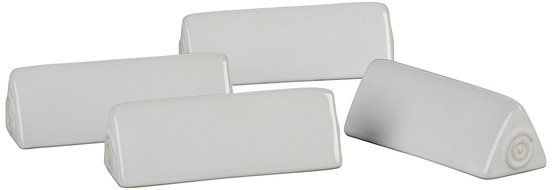 Le Creuset of America Stoneware Cheese Markers with Pen, White, Set of 4
