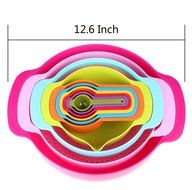 LeNest 10 Piece Compact Mixing Bowls, Multi-Color Food Preparation Set N2