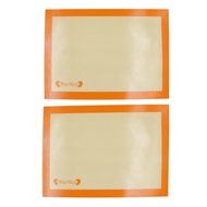 Silicone Baking Mat Set (2) Sheets - Non Stick Cookie Sheets Professional Grade (Orange) - DarNio N3