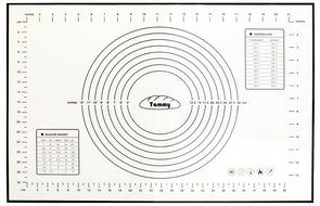 Tammy Pastry Mat Silicone Bakeware Mat Rolling Sheet Baking Liner Pastry Pad 24&quot;x 16&quot; Inch, Black