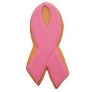 Pink Ribbon Cookie and Fondant Cutter - Ann Clark - 5.5 Inches - US Tin Plated Steel N3