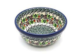 Polish Pottery Bowl - Soup and Salad - Burgundy Berry Green