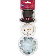 Wilton 2308-5072 3-Piece Christmas Snowman Metal Cookie Cutter Set