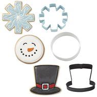 Wilton 2308-5072 3-Piece Christmas Snowman Metal Cookie Cutter Set N3