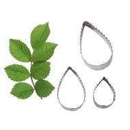 FOUR-C Fondant Tools Rose Leaf Cupcake Cutters Gumpaste Petal for Cake Decorations Color Silver