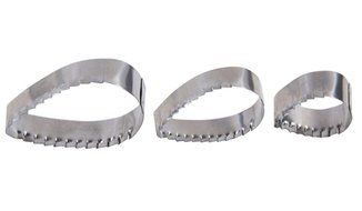 FOUR-C Fondant Tools Rose Leaf Cupcake Cutters Gumpaste Petal for Cake Decorations Color Silver N2