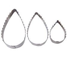 FOUR-C Fondant Tools Rose Leaf Cupcake Cutters Gumpaste Petal for Cake Decorations Color Silver N3