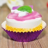 100 Colorful Purple Metallic Foil Grease-Proof Paper Standard Cupcake Baking Liner Cups