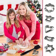 Cookie Cutter Set Shapes Metal - 24 Piece + SPATULA &ndash; 3 sizes for each mini cookie cutter (star, flower, circle... N5