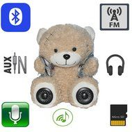 11.8 Inches Multifunctional Teddy Bear Plush Toy Bluetooth Wireless Micro SD Memory Card Stereo Speaker w/ FM... N21