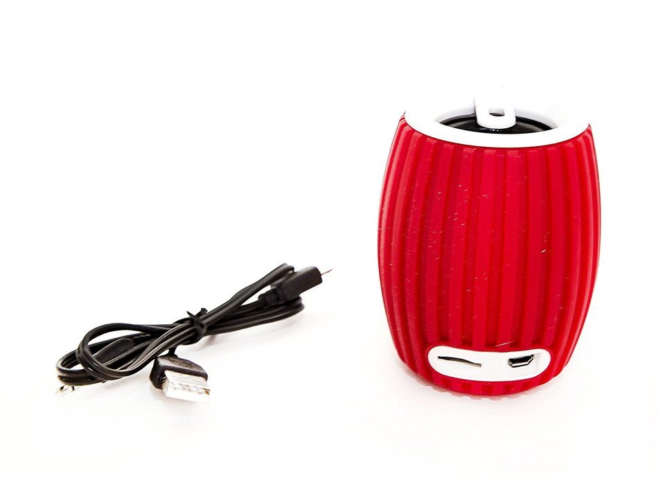 Soundshooter Bluetooth Portable Mini Speaker with a Hook in Protective Sleeve (Pink) N7