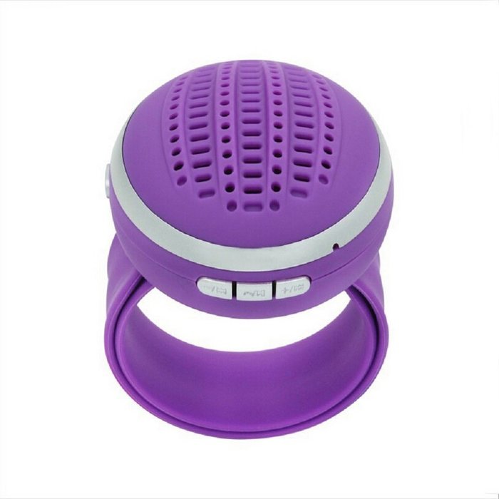 Coofone Ultra Portable Wearable Bluetooth Wireless Slapband Speaker Sports Watch Purple