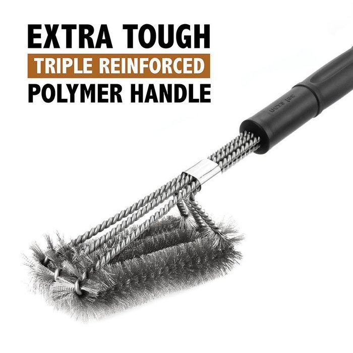 Nicscoming 18-Inch 4-Sided BBQ Grill Brush-Best Barbecue Grill Cleaner Stainless Steel Bristle with Hanging Loop N8