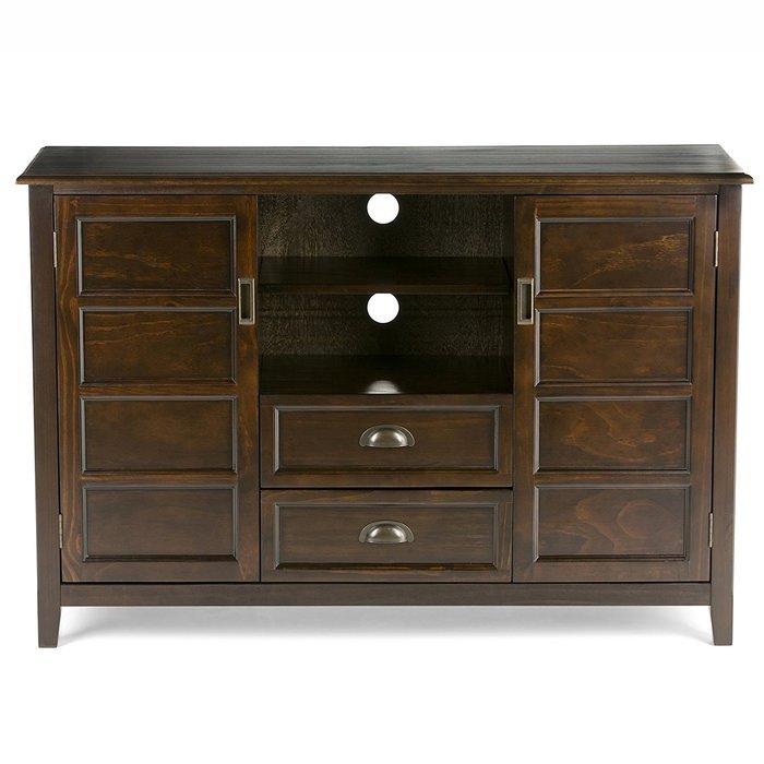 Simpli Home Burlington TV Media Stand for TVs up to 60", Espresso Brown N8