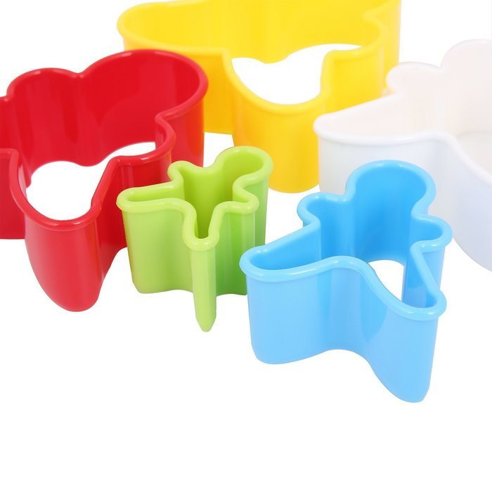 Crazy Egg Plastic Two Sided Round Cookie Cutter Set (6 Pc) N5