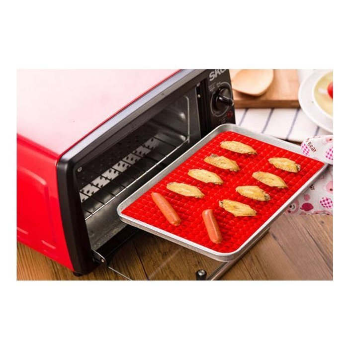 Silicone Baking Mat,IHOVEN Non-slip Pyramid Square Design Mat Cooks Pot Holders Trivet Flexible Durable Modern... N6