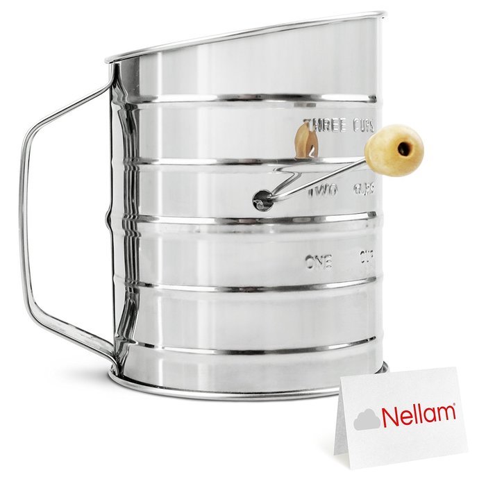 Nellam Traditional Flour Sifter Stainless Steel (5 Cup) N9