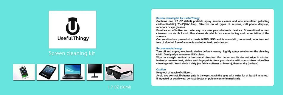 Screen Cleaner Kit. Best For Laptop, Eyeglass, TV, Smartphone, iPad, Kindle, Touch Screens. 1 Cleaning Spray +... N6