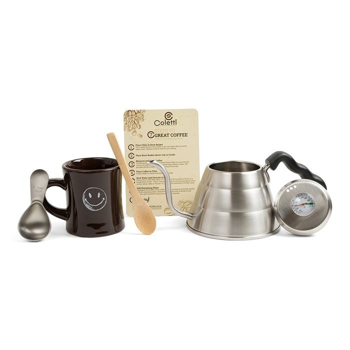 Coletti COL101 Pour Over Kettle Set - 1L Stainless Steel Kettle with Thermometer N3