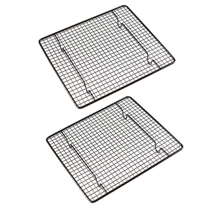Amgate Set of 2 Cross Wire Grid Nonstick Cooling Rack ~ Oven Safe, 10 Inch x 9 Inch