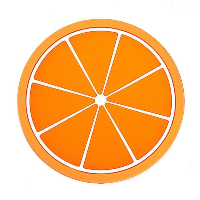 Ieasycan 6pcs Fruit Shape Silicone Coasters Round Silicone Mats for Cup Mat Pad Placemat Modern Kitchen Accessories...