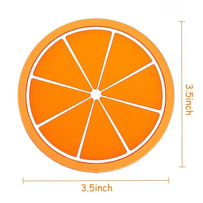 Ieasycan 6pcs Fruit Shape Silicone Coasters Round Silicone Mats for Cup Mat Pad Placemat Modern Kitchen Accessories... N2