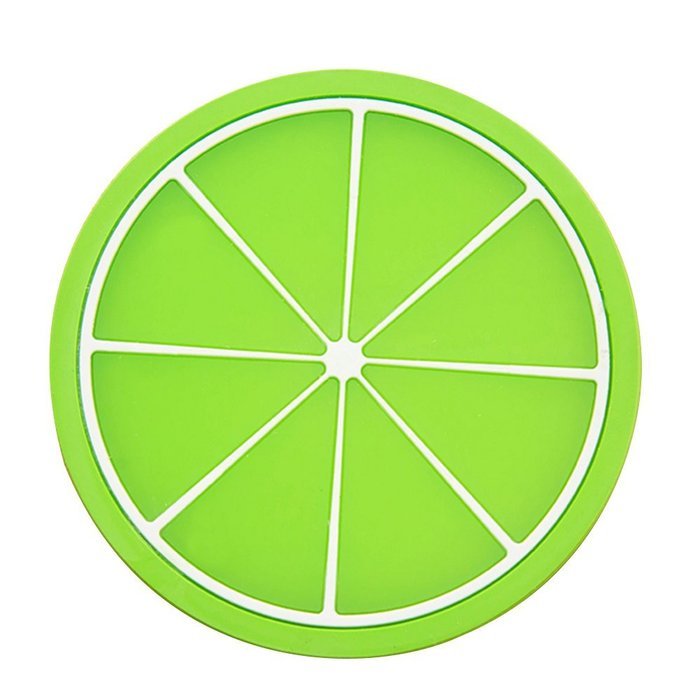 Ieasycan 6pcs Fruit Shape Silicone Coasters Round Silicone Mats for Cup Mat Pad Placemat Modern Kitchen Accessories... N3