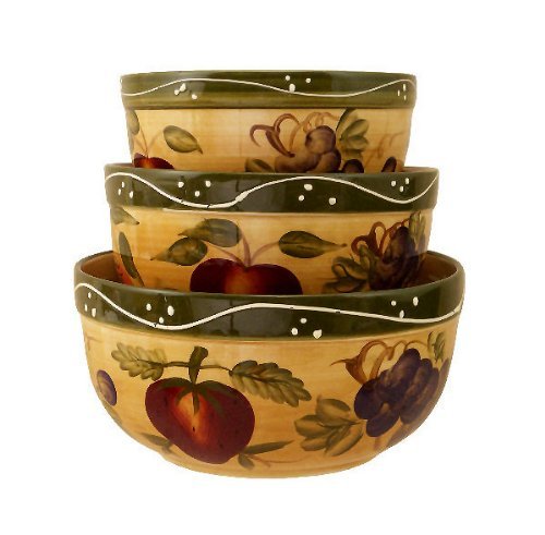 KITCHEN BOWLS, MIXING BOWLS TUSCANY FRUIT DECOR