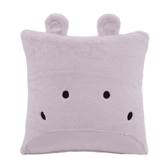 Best Home Fashion Rabbit Faux Fur Animal Pillow Cover (Set of 2), 18" x 18", Pink N16