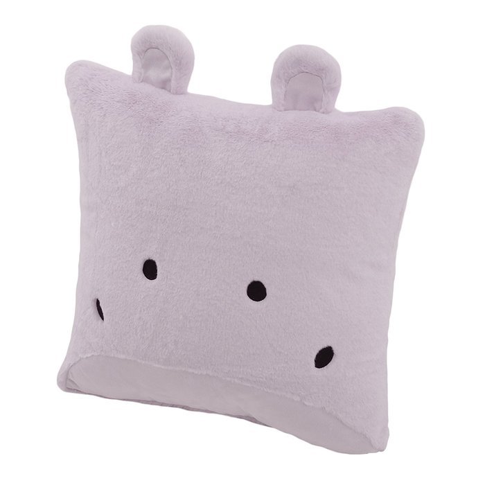 Best Home Fashion Rabbit Faux Fur Animal Pillow Cover (Set of 2), 18" x 18", Pink N17
