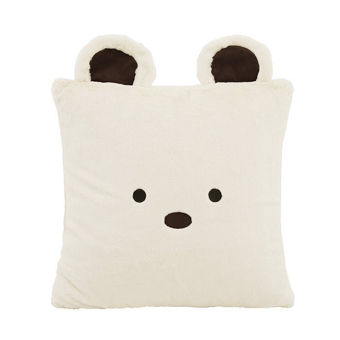 Best Home Fashion Rabbit Faux Fur Animal Pillow Cover (Set of 2), 18" x 18", Pink N19