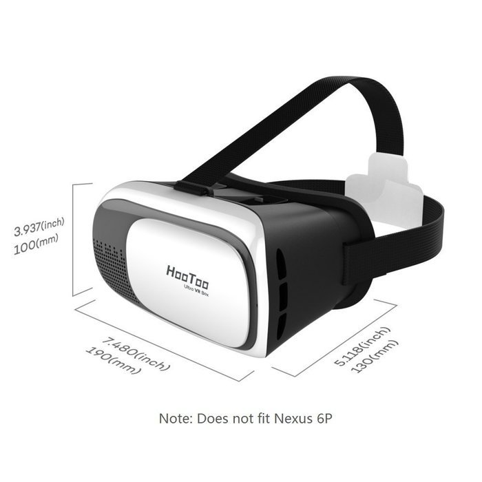 HooToo 3D VR Headset Virtual Reality Glasses (Focal and Pupil Distance Adjustable Headset for iPhone Samsung Moto... N5