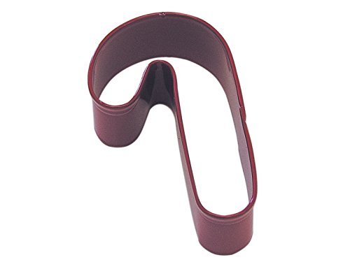 R&M Candy Cane 3.5" Cookie Cutter Red With Brightly Colored, Durable, Baked-on Polyresin Finish