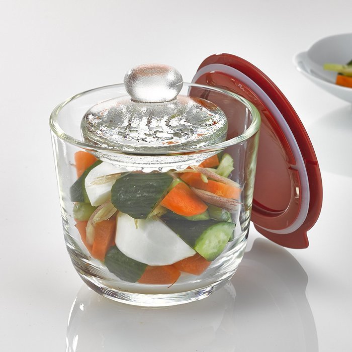 Hario Glass Pickles Maker, Small, Red N2