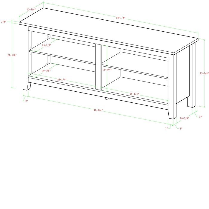 WE Furniture 58" Wood TV Stand Storage Console, Espresso N4