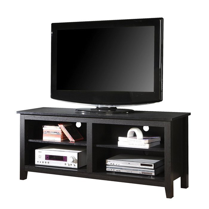 WE Furniture 58" Wood TV Stand Storage Console, Espresso N6