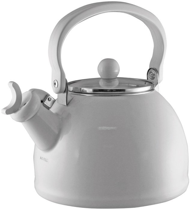 Calypso Basics 2-1/5 Quart Whistling Teakettle w/ Glass Lid, Turquoise N3