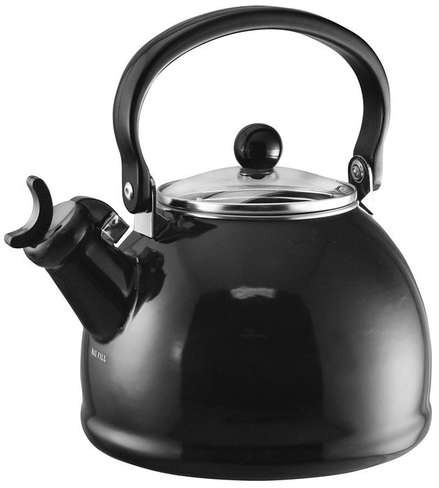Calypso Basics 2-1/5 Quart Whistling Teakettle w/ Glass Lid, Turquoise N6