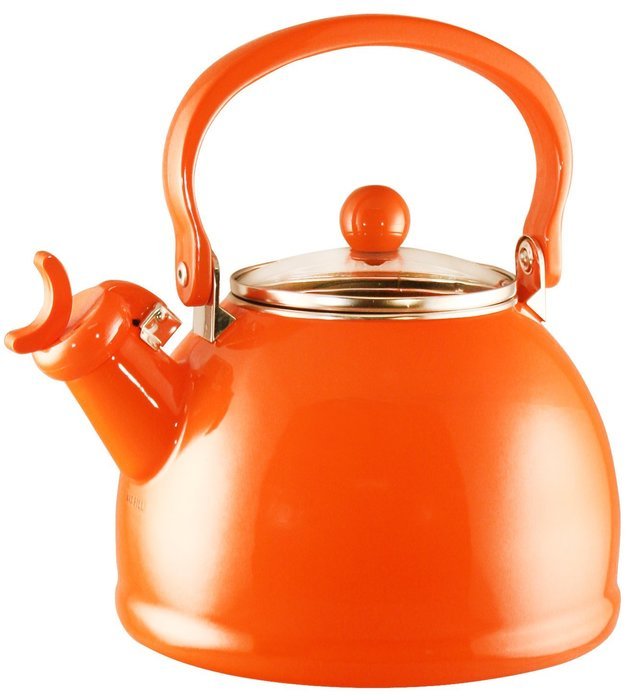 Calypso Basics 2-1/5 Quart Whistling Teakettle w/ Glass Lid, Turquoise N7
