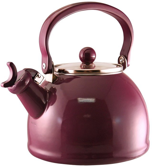 Calypso Basics 2-1/5 Quart Whistling Teakettle w/ Glass Lid, Turquoise N9