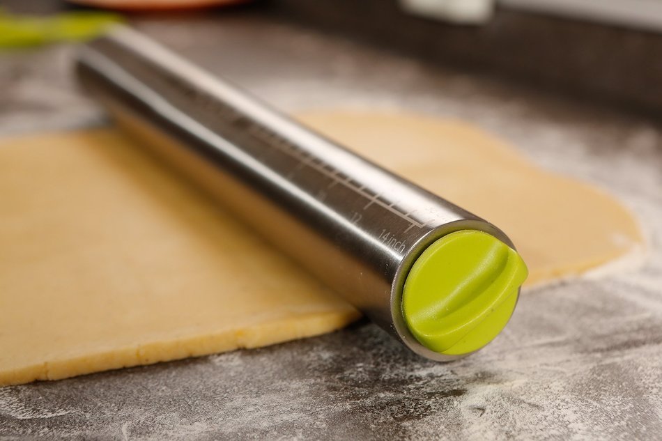 Goeet Stainless Steel Rolling Pin - Professional Baking - 3 Adjustable Discs / 3 Precise Thicknesses - French... N5