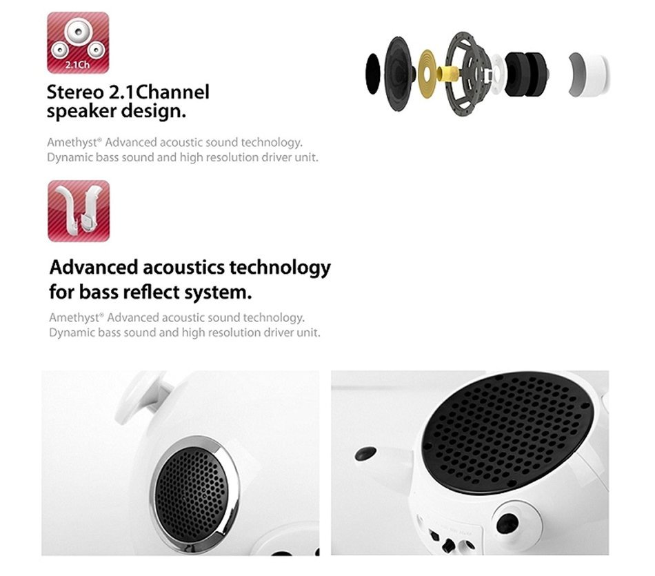 Amethyst Innovations A1-BT7120WH Bluetooth Pig Speaker, White N2