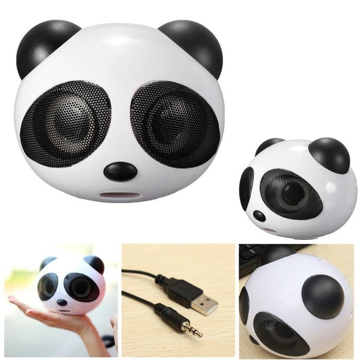 Apltch Panda Multimedia Portable USB 2.0 Mini Digital Square 3.5mm Wired Super Bass Stereo Speaker Subwoofer for... N3