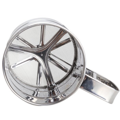 Vktech Mesh Flour Bolt Sifter Manual Sugar Icing Shaker Stainless Steel Cup Shape N2
