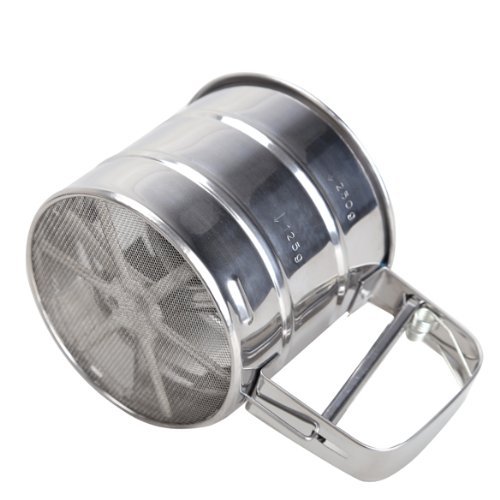 Vktech Mesh Flour Bolt Sifter Manual Sugar Icing Shaker Stainless Steel Cup Shape N5