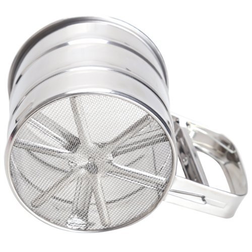 Vktech Mesh Flour Bolt Sifter Manual Sugar Icing Shaker Stainless Steel Cup Shape N6