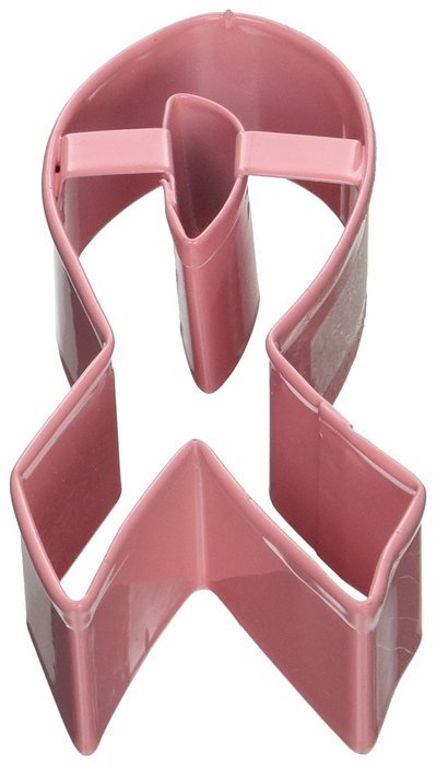R & M Polyresin Coated Ribbon Cookie Cutter, 3.75-Inch, Pink
