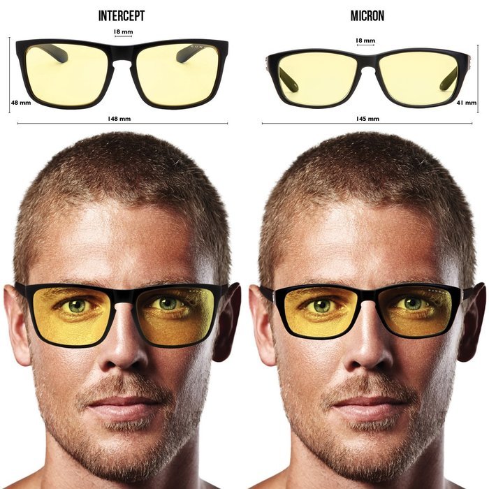 Gunnar Optiks INT-00101 Intercept Full Rim Advanced Video Gaming Glasses with Amber Lens Tint, Onyx Frame Finish