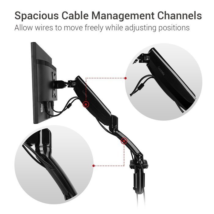 Loctek Heavy Duty Gas Spring Dual Arm Desk Mounts Fits 10"-27" Monitor (D5DH) N10